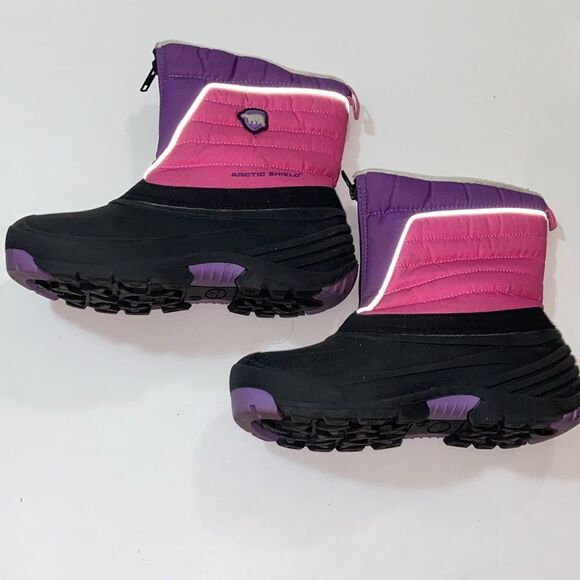 ARCTIC SHIELD SNOW COLOR PINK BLACK PURPLE GIRL SHOES BOOTS SIZE 4 - Picture 15 of 16